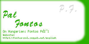 pal fontos business card